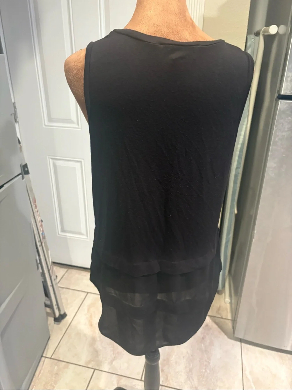 Michael Kors Black Sleeveless Layered Tank Top